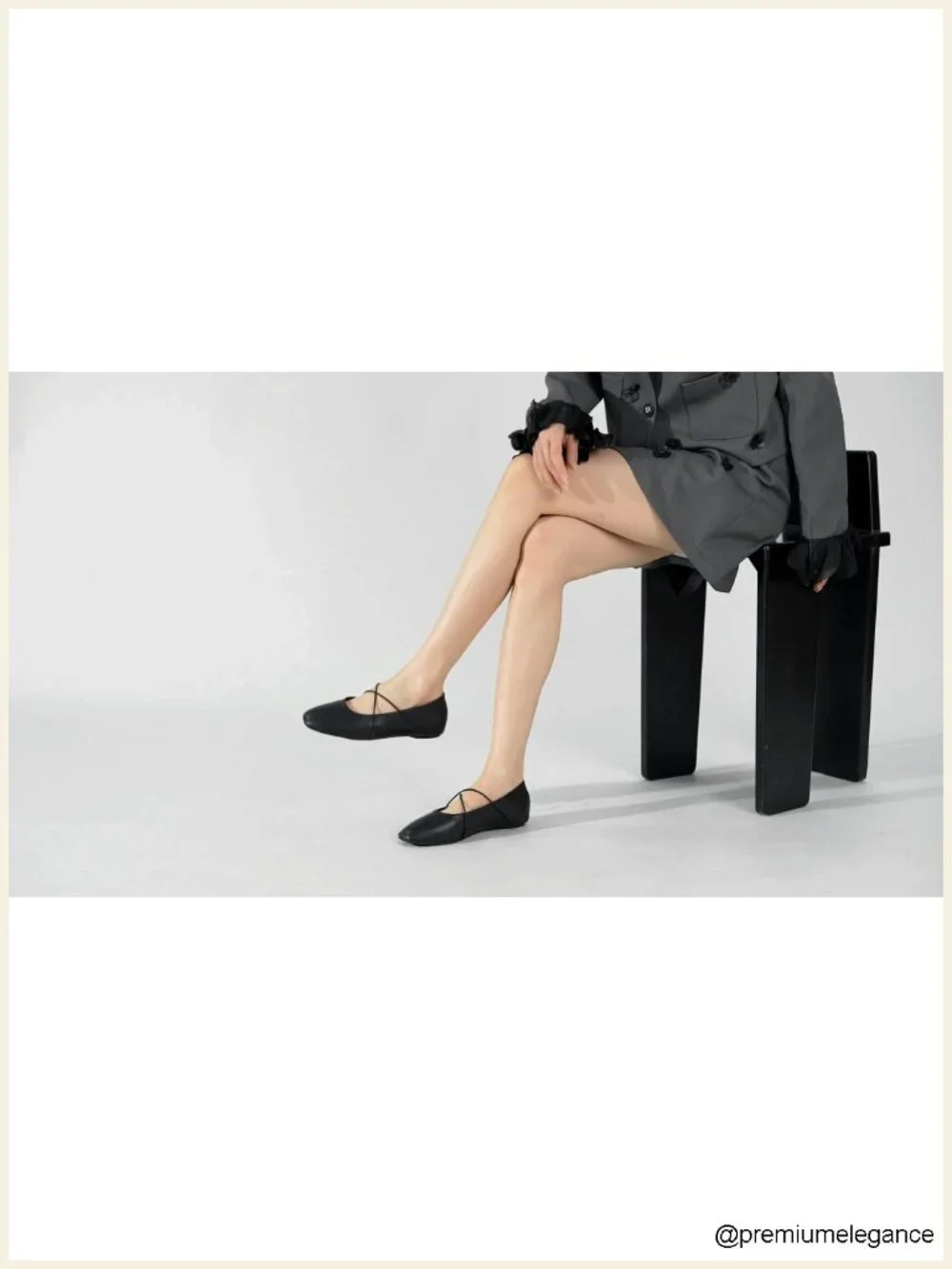 Ballet Flats Square Toe Criss Cross Strap Comfortable Dress Shoes for Office